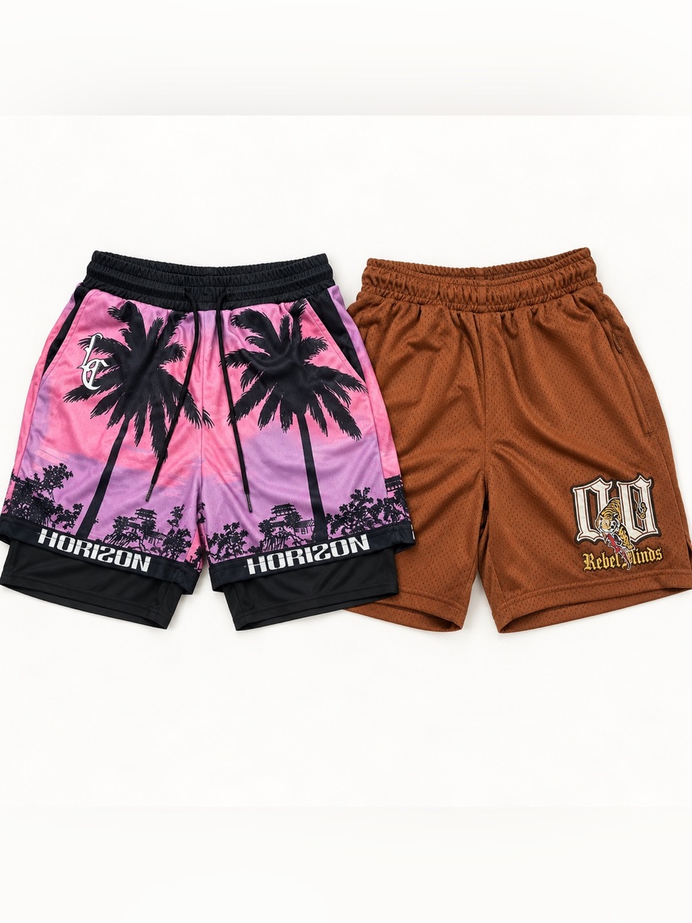 Men’s Shorts Bundle | Rebel Minds + Horizon Mesh Athletic Shorts Size Medium